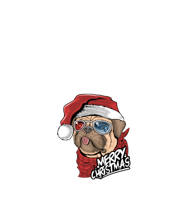 Merry Christmas Mopsz model negru pe tricou