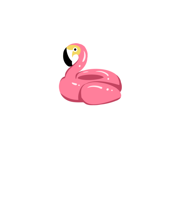 Flamingo colac de înot model alb pe tricou