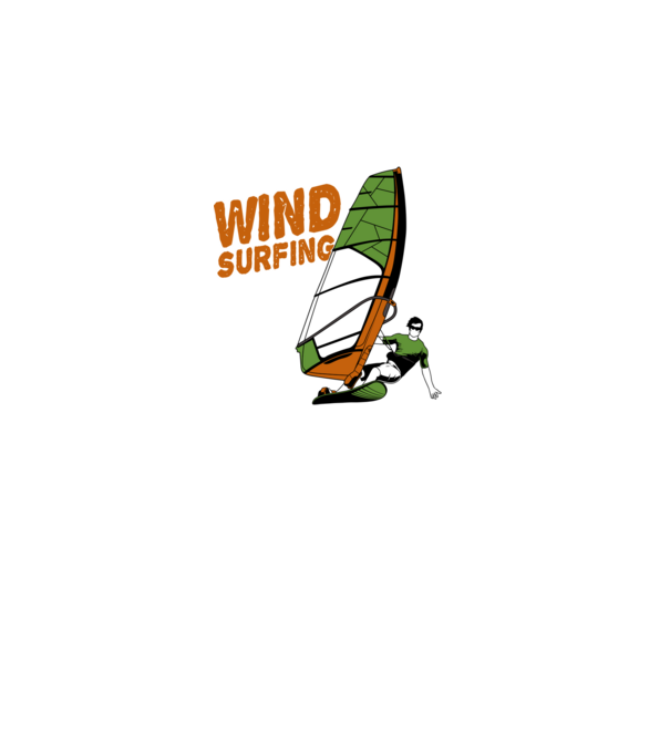 Wind Surf model negru pe tricou