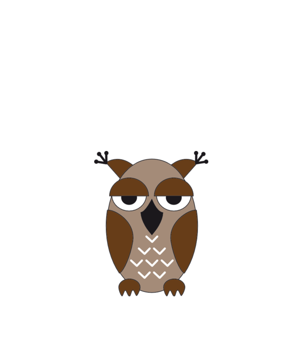 Owl model alb pe tricou