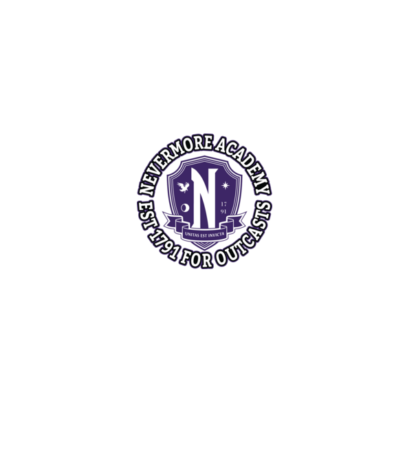 Nevermore academy model negru pe tricou