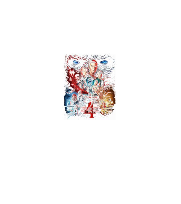 stranger things poster model negru pe tricou