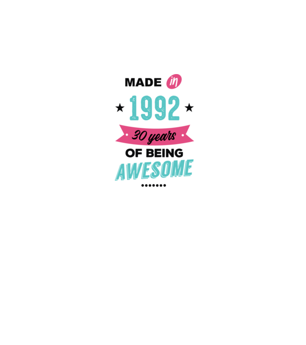 MADE in 1992 model alb pe tricou