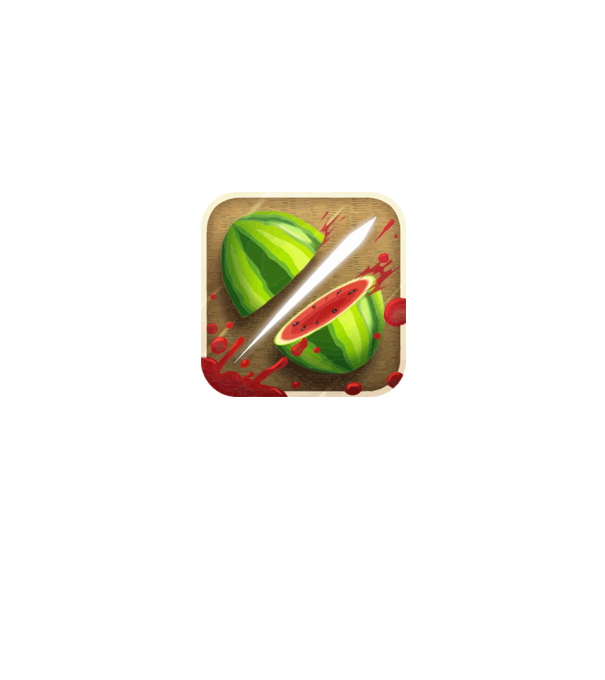 Fruit Ninja Icon model alb pe tricou