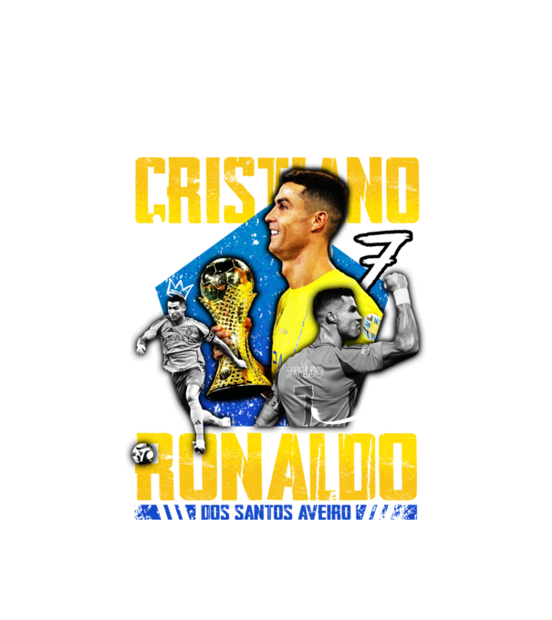 Ronaldo tribute model alb pe tricou
