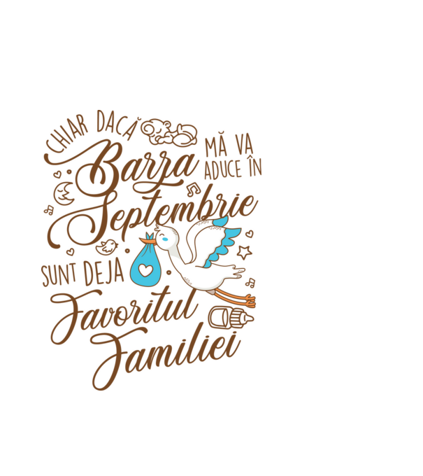 Favoritul familiei SEPTEMBRIE model alb pe tricou