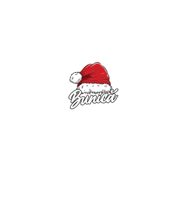 bunică Santa Hat model negru pe tricou