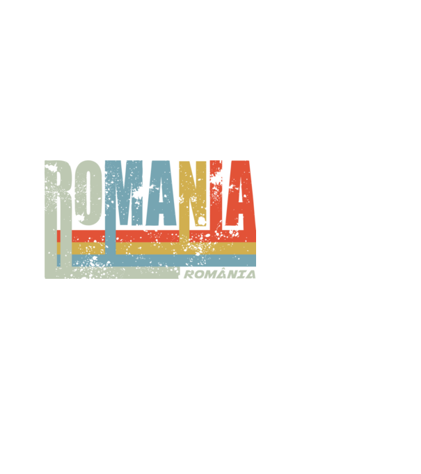 România retro model alb pe tricou