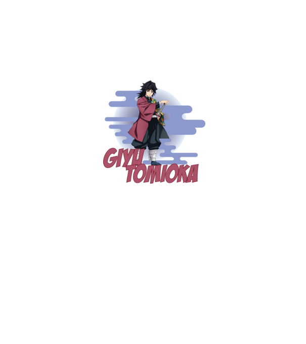 Demon Slayer Giyu model alb pe tricou