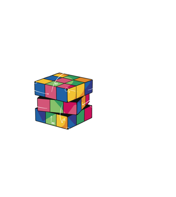 Rubik cube what part model alb pe tricou