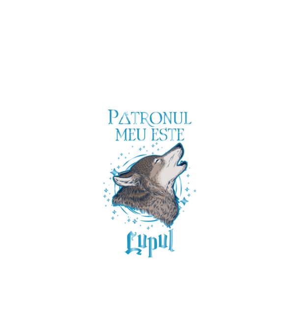 Patronul meu este LUPUL model negru pe tricou
