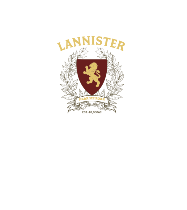 Lannister model alb pe tricou