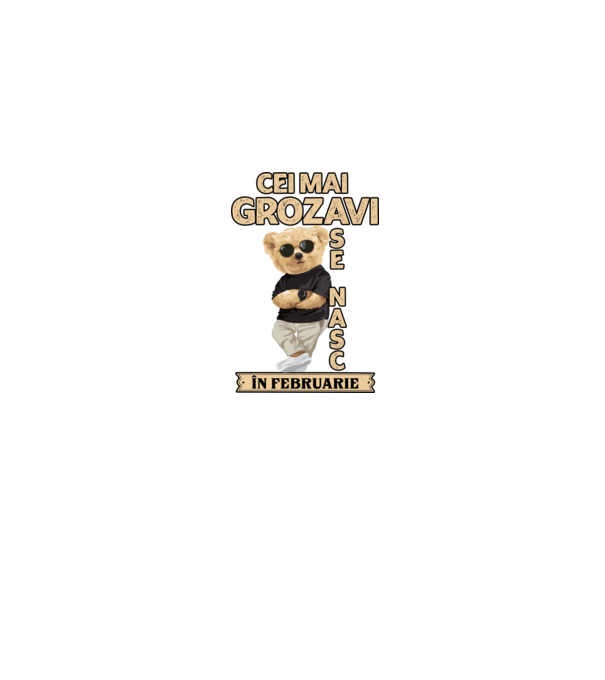 Teddy cel cool februarie model albastru jeanși pe tricou