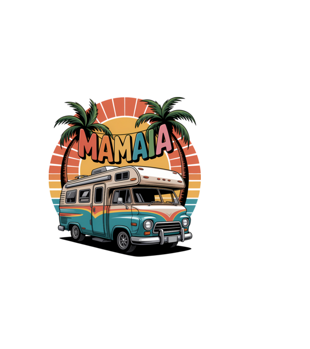 MAMAIA model negru pe tricou