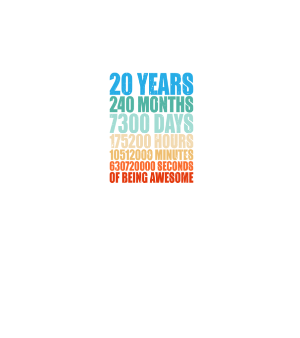 20 years of being awesome model negru pe tricou