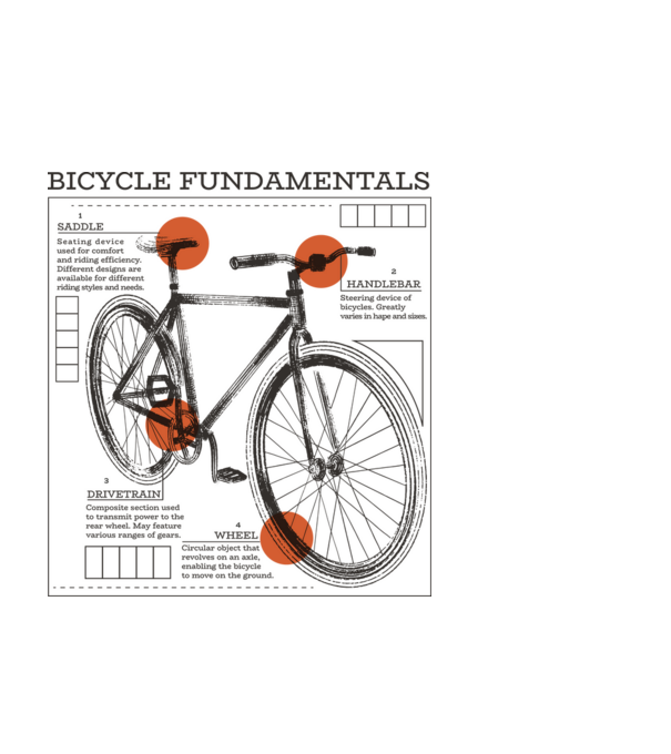 Bicycle fundamentals model negru pe tricou