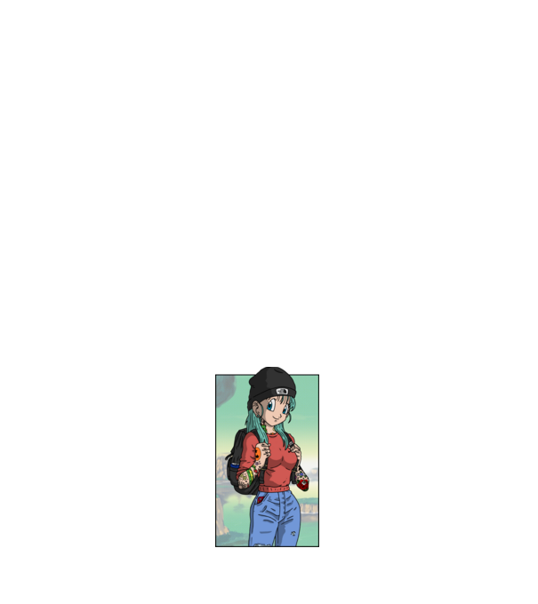 dragon ball bulma model negru pe tricou