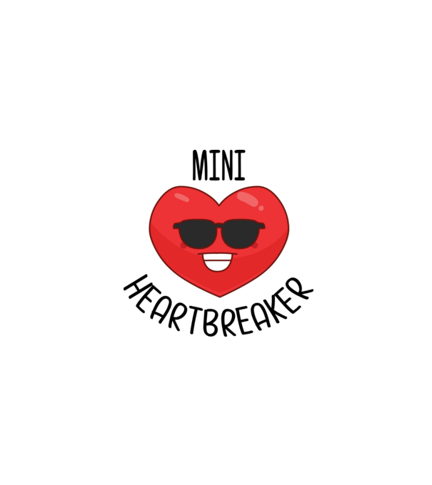 mini heartbreaker model alb pe tricou