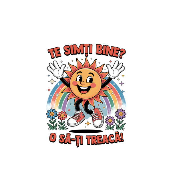 Te simți bine? model alb pe tricou