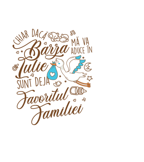 Favoritul familiei IULIE model albastru deschis pe tricou