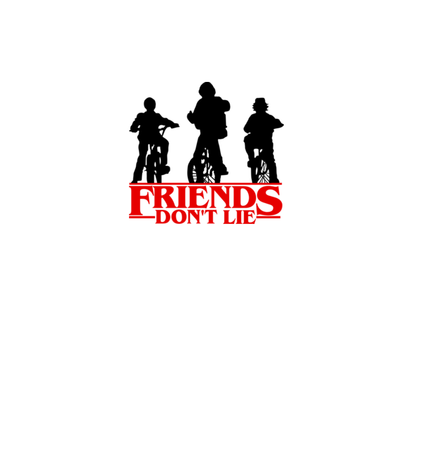 friends dont lie bicycle model alb pe tricou