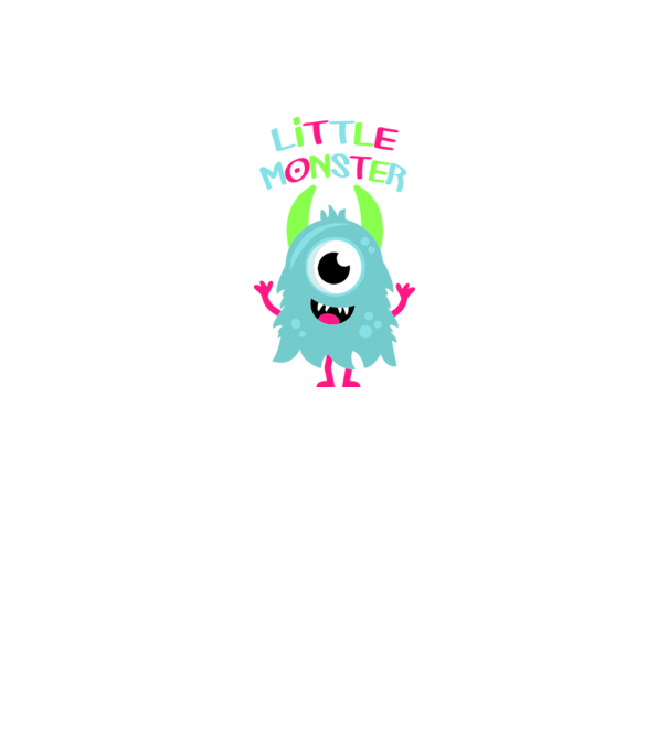 Little monster model alb pe tricou