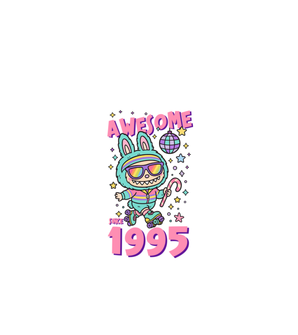 Awesome since 1995 - Labubu model negru pe tricou
