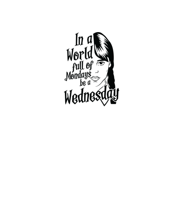 Be a Wednesday model alb pe tricou