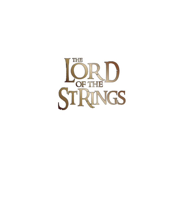 Lord of the Strings model negru pe tricou