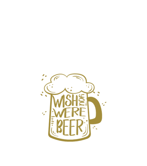 Wish u were beer model negru pe tricou