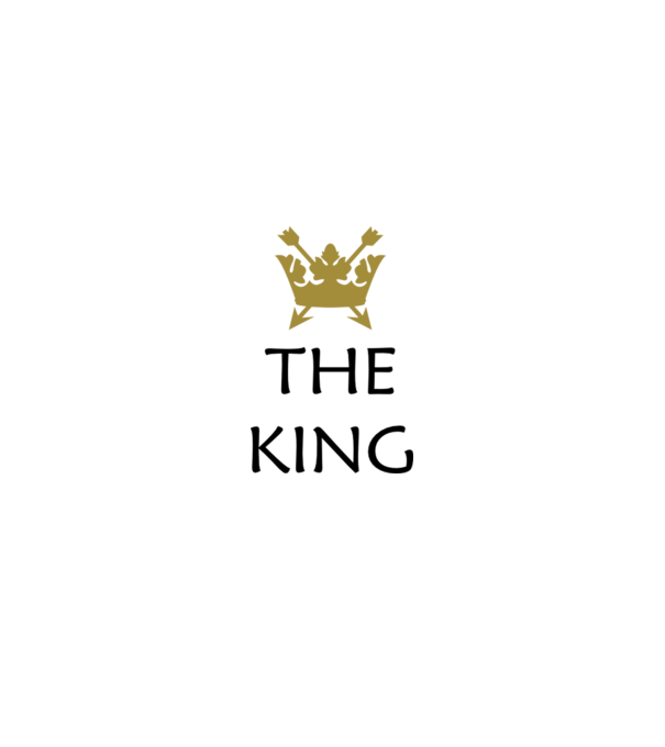 The King model alb pe tricou
