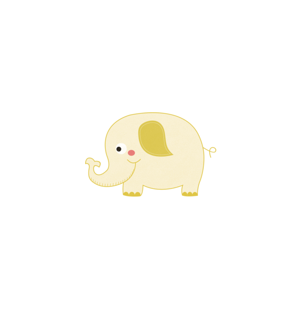 Cute elephant model alb pe tricou
