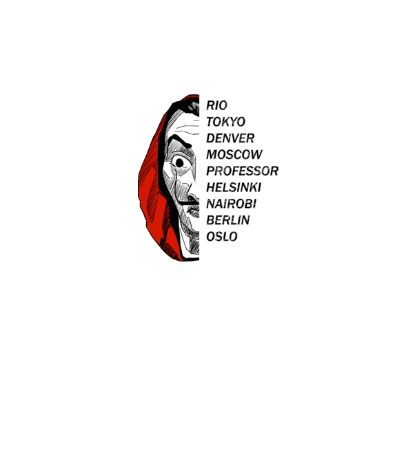 classic logo money heist white model alb pe tricou