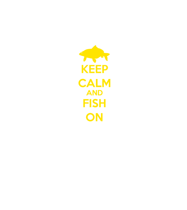 Keep calm and fish on model negru pe tricou