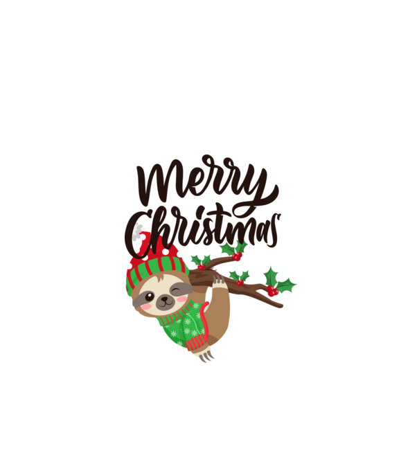 Merry christmas sloth model alb pe tricou