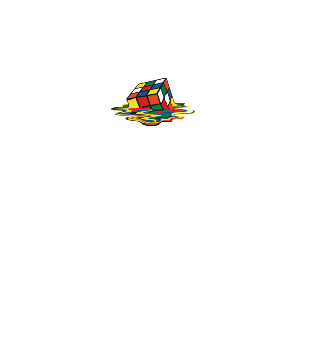 Melting Rubik model negru pe tricou