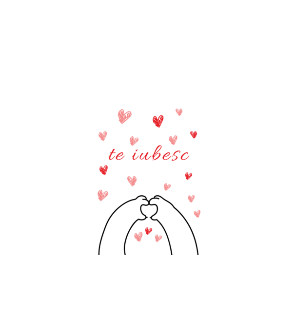 te iubesc model alb pe tricou