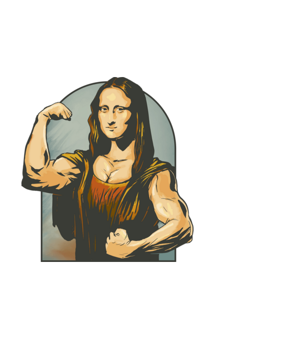 Pumped Mona model negru pe tricou