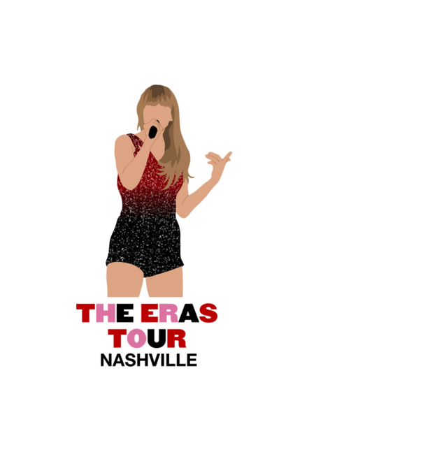 Taylor Swift The Eras Tour Nashville model albastru deschis pe tricou