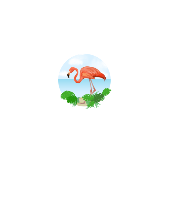 Flamingo model alb pe tricou