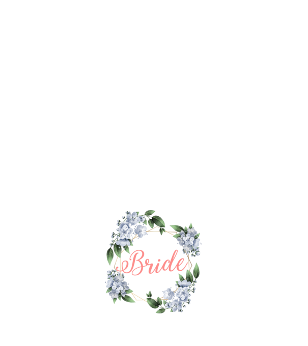 BRIDE blue floral model roz deschis pe tricou