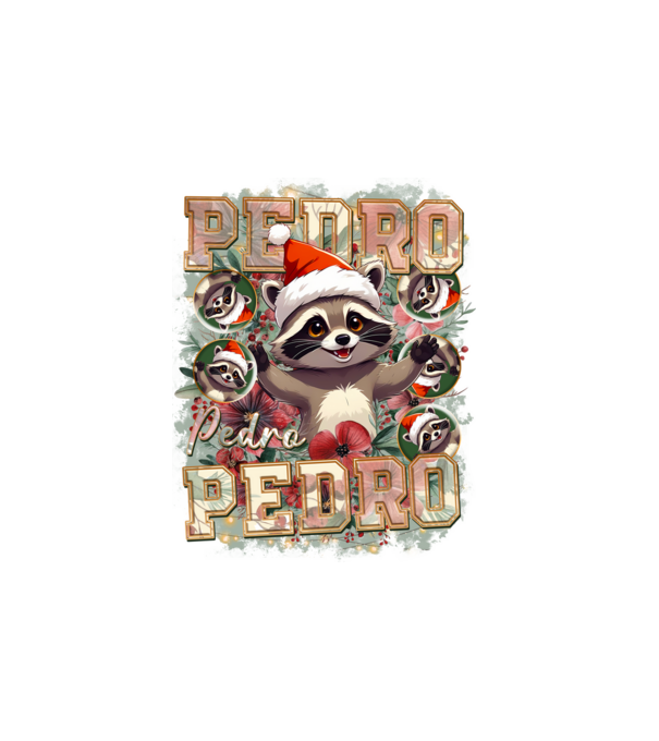 Pedro pedro flower xmas model alb pe tricou