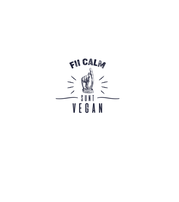 fii calm, sunt VEGAN model alb pe tricou