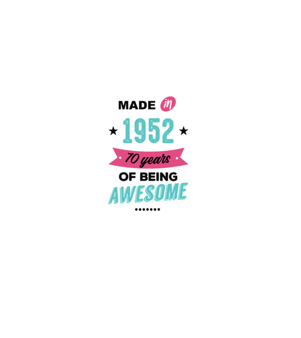 MADE in 1952 model alb pe tricou