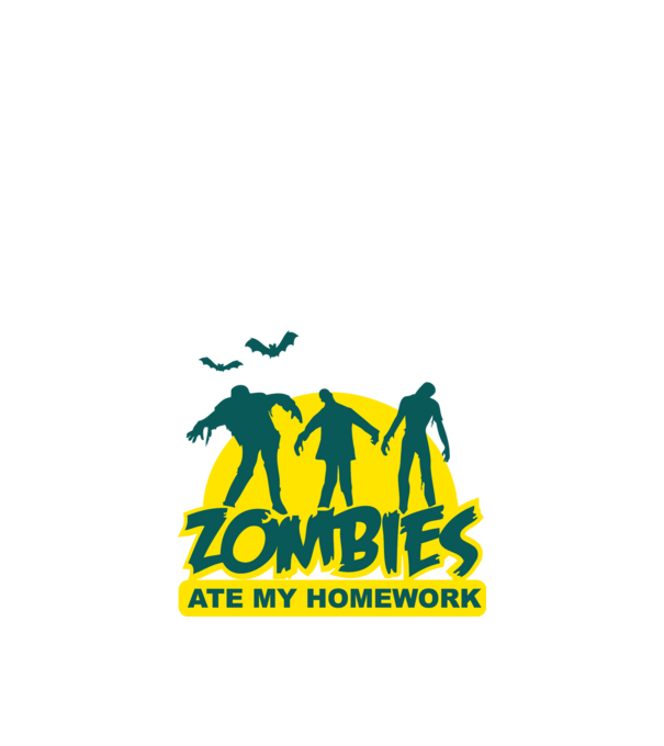 Zombies ate my homework model negru pe tricou