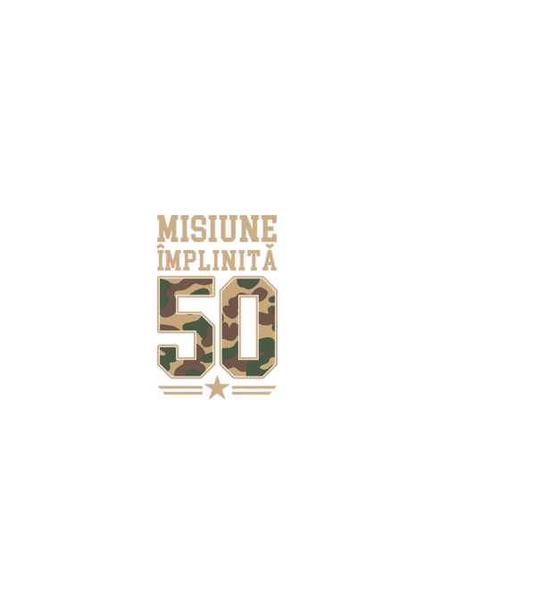 Misiune împlinită 50 model negru pe tricou