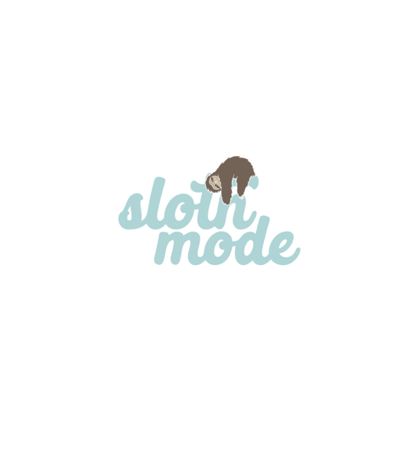 Sloth mode model alb pe tricou