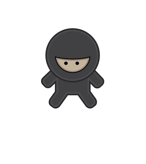 ninja model alb pe tricou