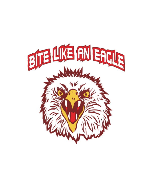bite like an eagle cobra kai model alb pe tricou