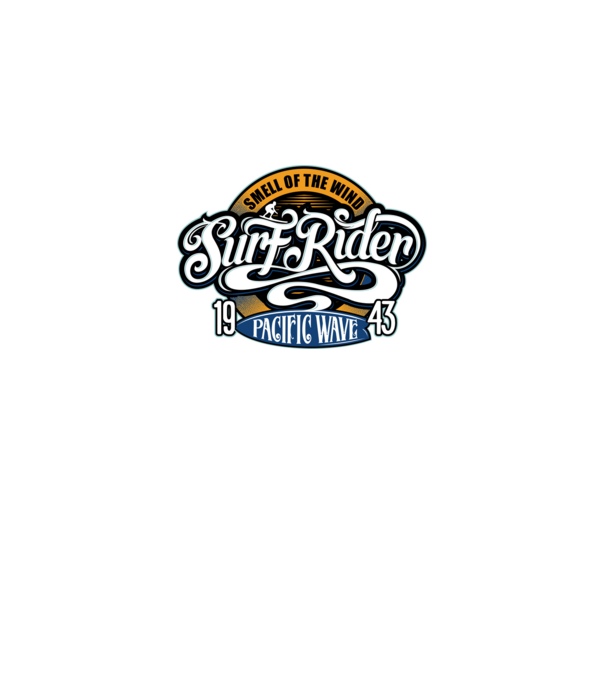 Surf Rider model negru pe tricou